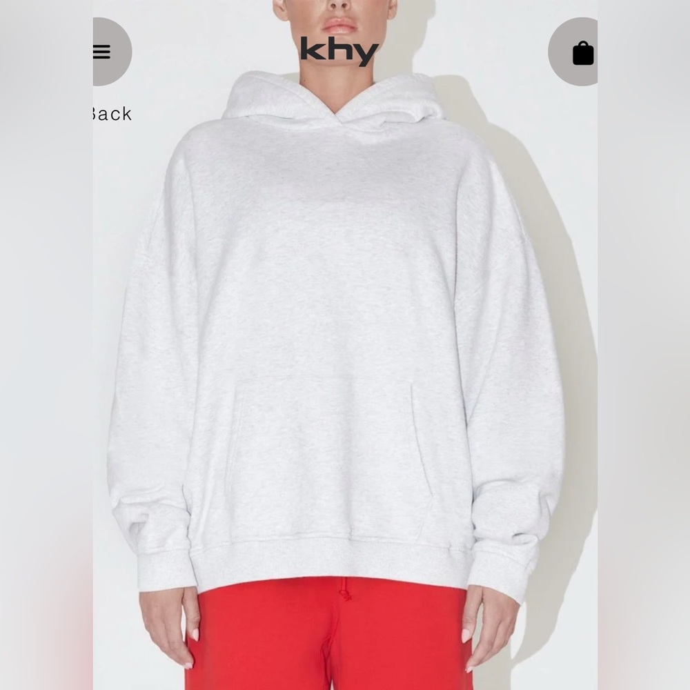 Khy by Kylie Jenner Oversized Fleece Hoodie and Jogger Set - Heather Grey